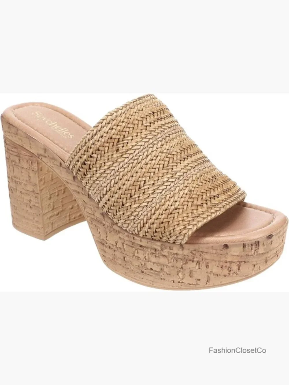 Linen Wedge Sandals with Ankle Strap, Platform Heel, Padded Footbed